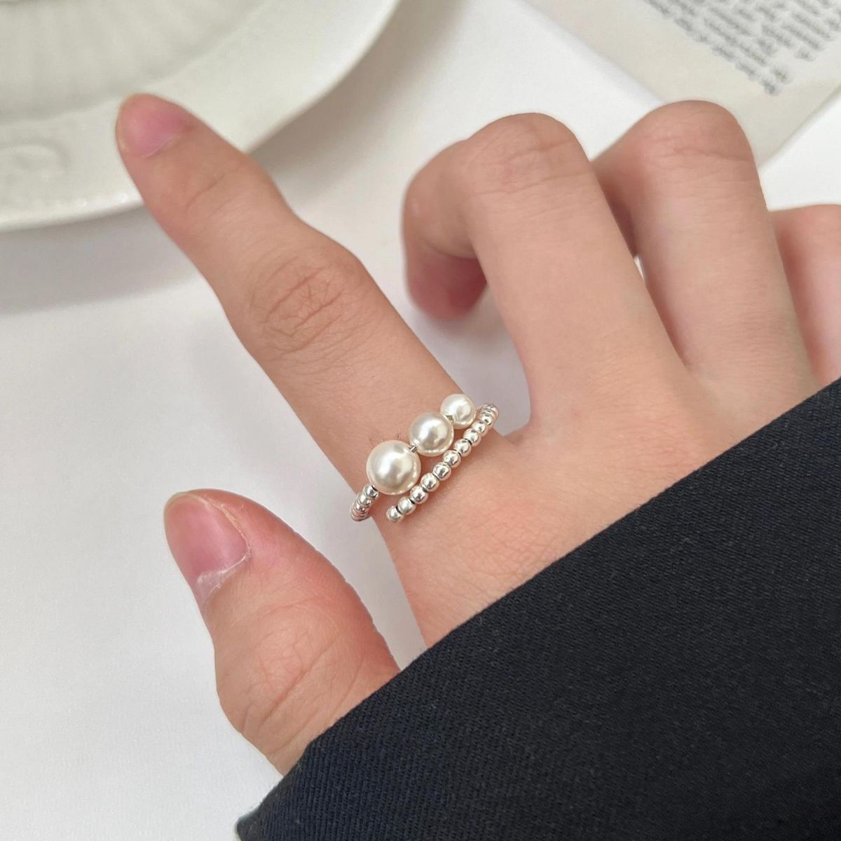 Sterling Silver Freshwater Pearl Wrap Ring