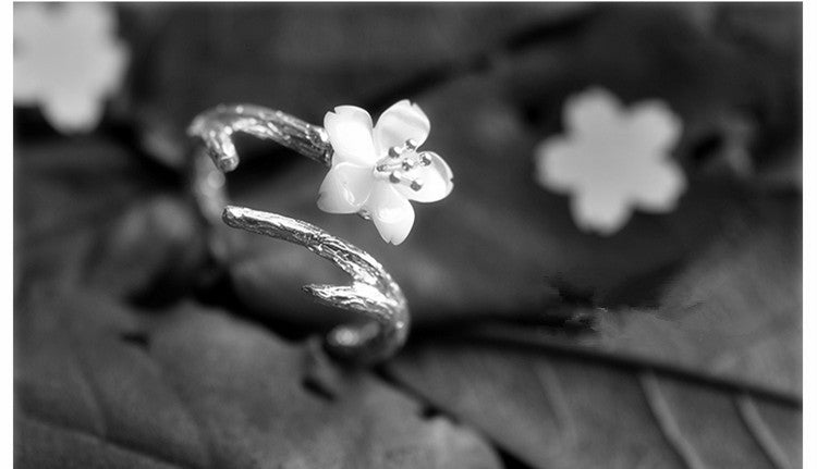 White Cherry Blossom Ring
