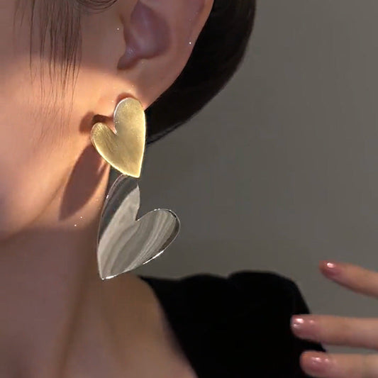 Brushed Heart Earrings