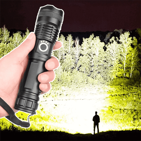 LED Torch Rechargeable Zoom Aluminium Flashlight