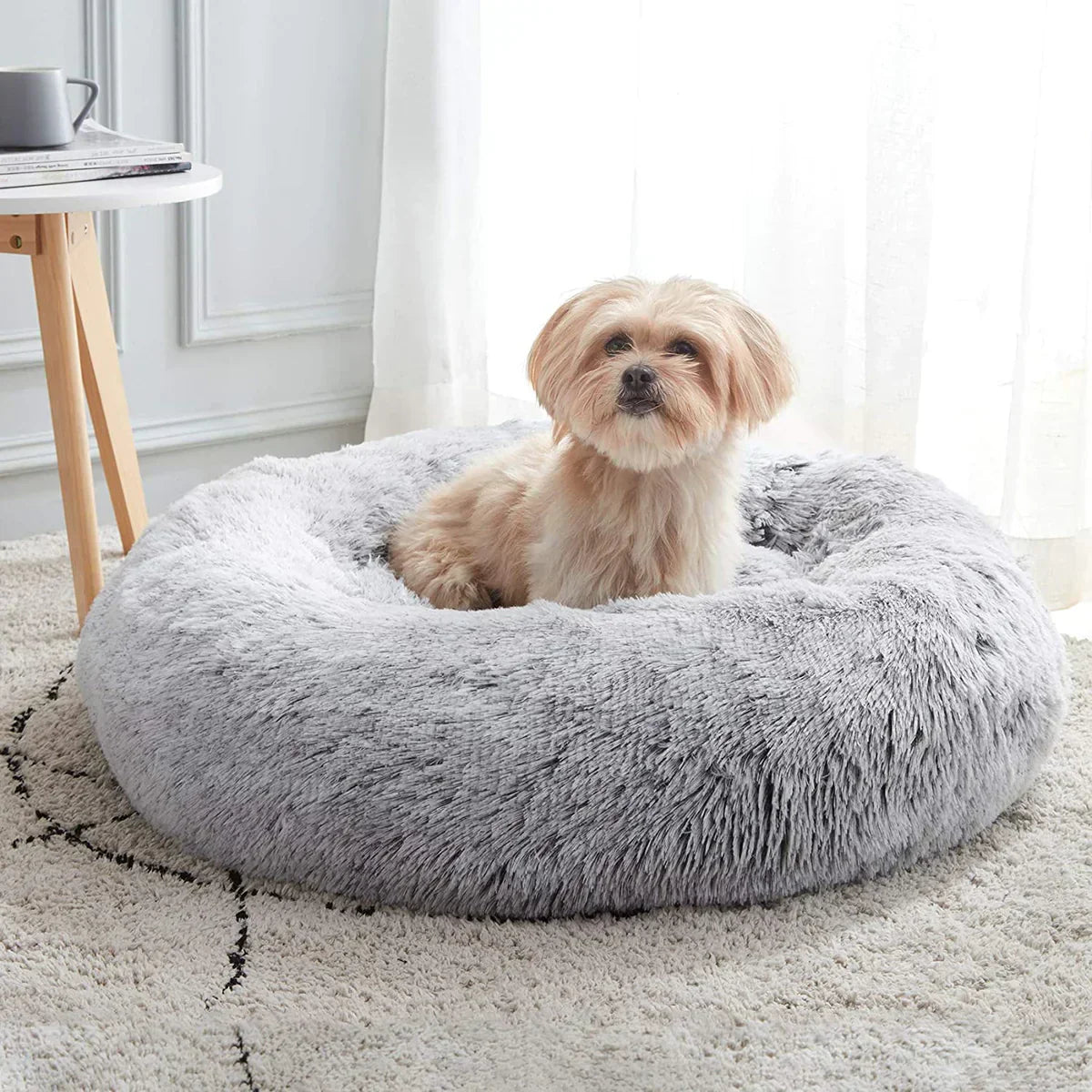 Dog Bed Orthopaedic Plush Round Calming Nest