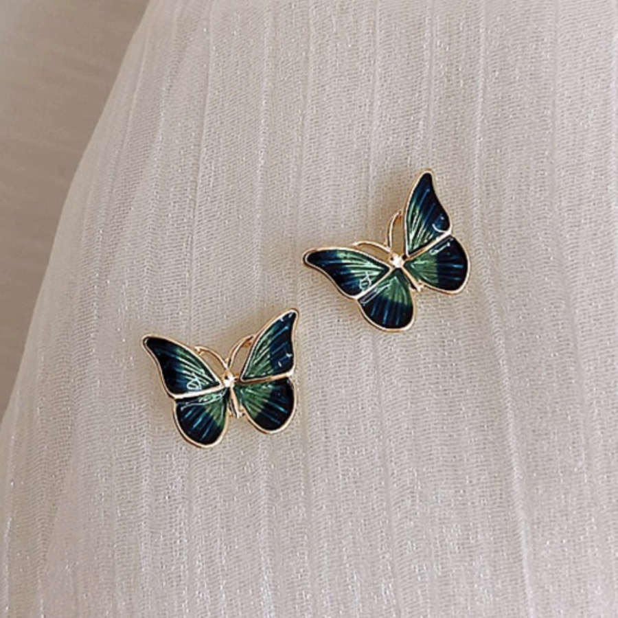 Butterfly Emerald Green Earrings