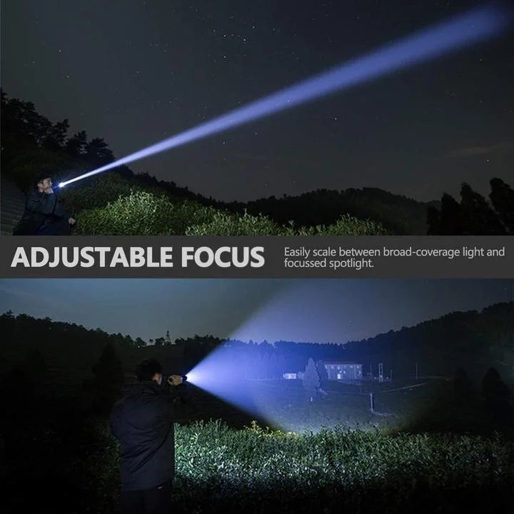 LED Torch Rechargeable Zoom Aluminium Flashlight