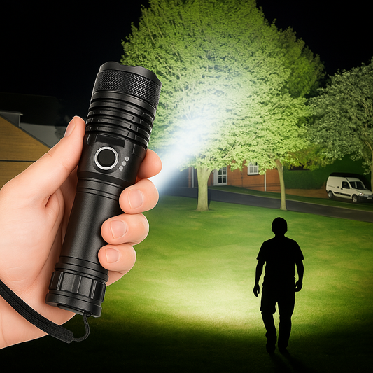 LED Torch Rechargeable Zoom Aluminium Flashlight